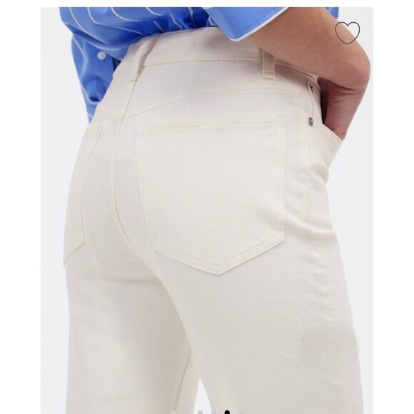 MADEWELL The '90s Straight VintageCrop Jean 25 Tile White Raw Hem High Rise NWT - Picture 3 of 8